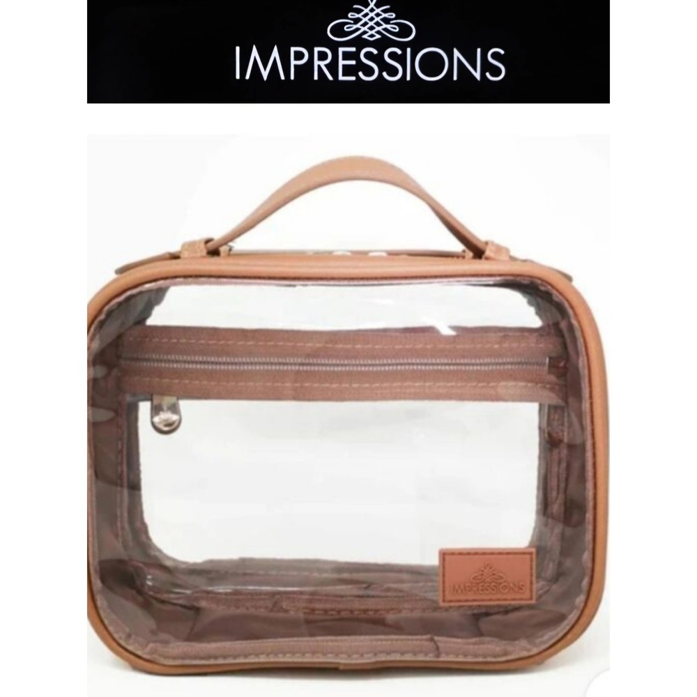 Impressions Malta Clear Toiletry Case- Small- Tan